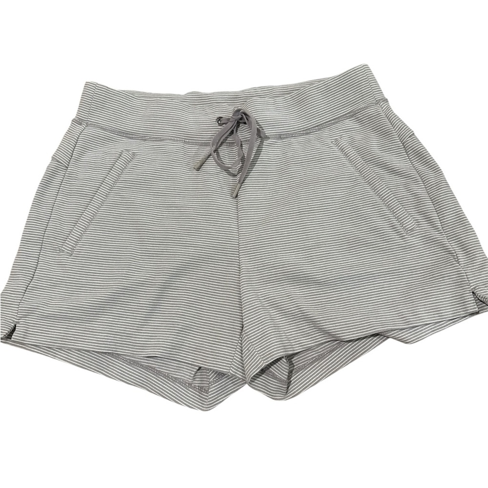 Athleta Gray Striped Metro shorts Small